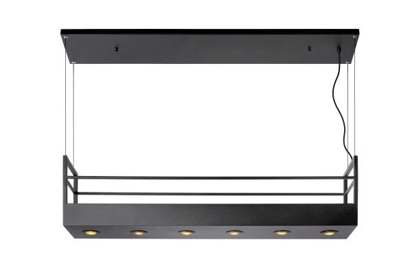 Hanglamp boven kookeiland of keuken met opbergrek - zwart 44496