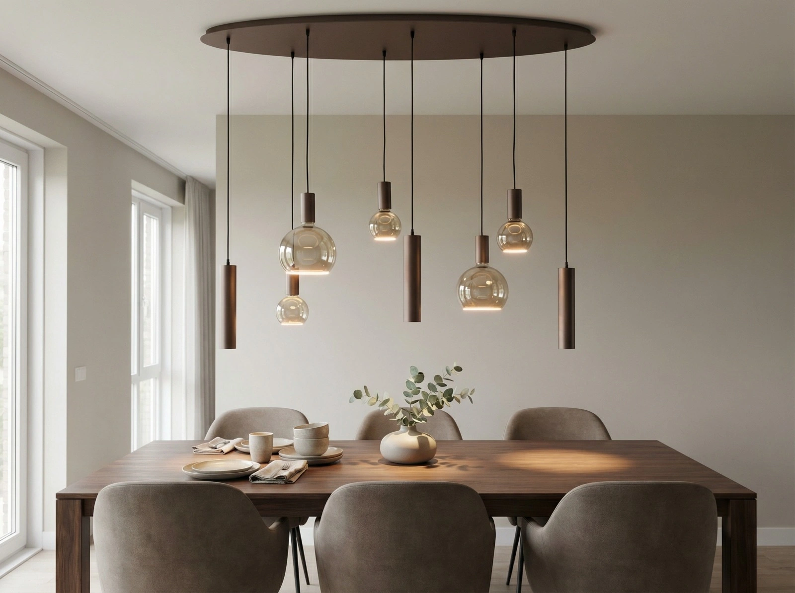 Hanglamp Cacao 8-lichts 135 cm incl. Segula Floating LED en excl. GU10 spots 50275