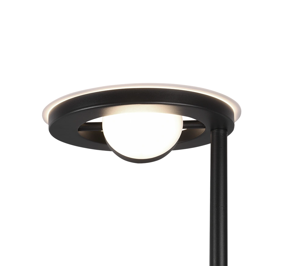 Vloerlamp met leesarm zwart 42849