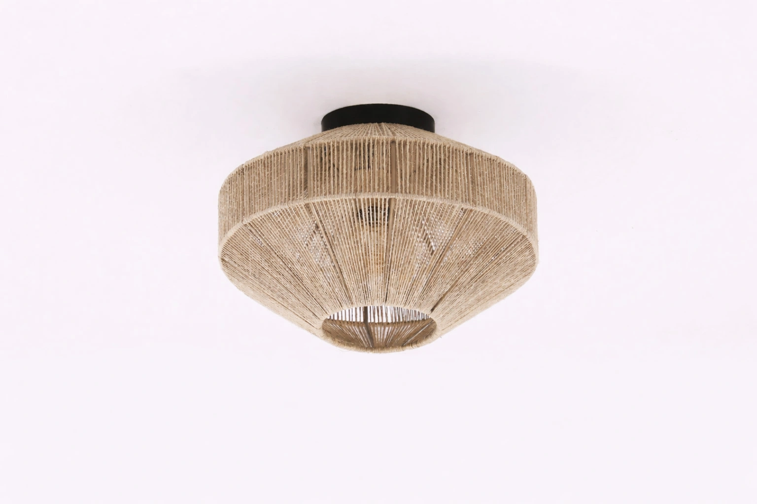 Touwlamp plafondlamp naturel - zwart - diameter 31cm 44933 PL