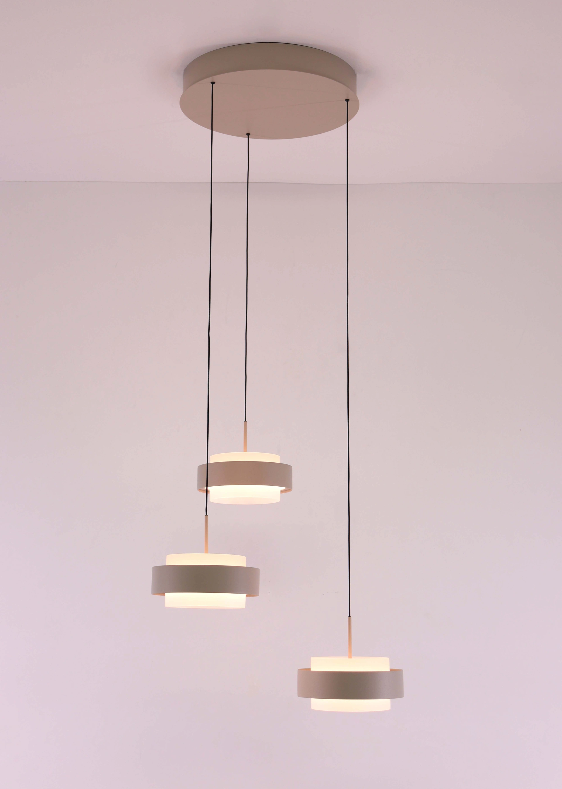 hanglamp rond 3lichts creme - Diameter 33cm - Comfortlift functie  46452