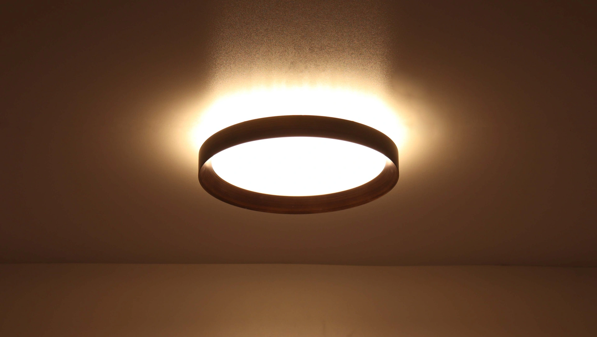 Plafondlamp rond brons dia. 30cm dimbaar 46619