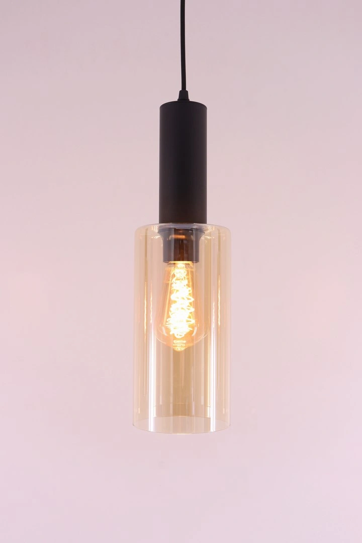 Hanglamp amber glas – 4 x E27 – 120 cm – Embar serie 61127