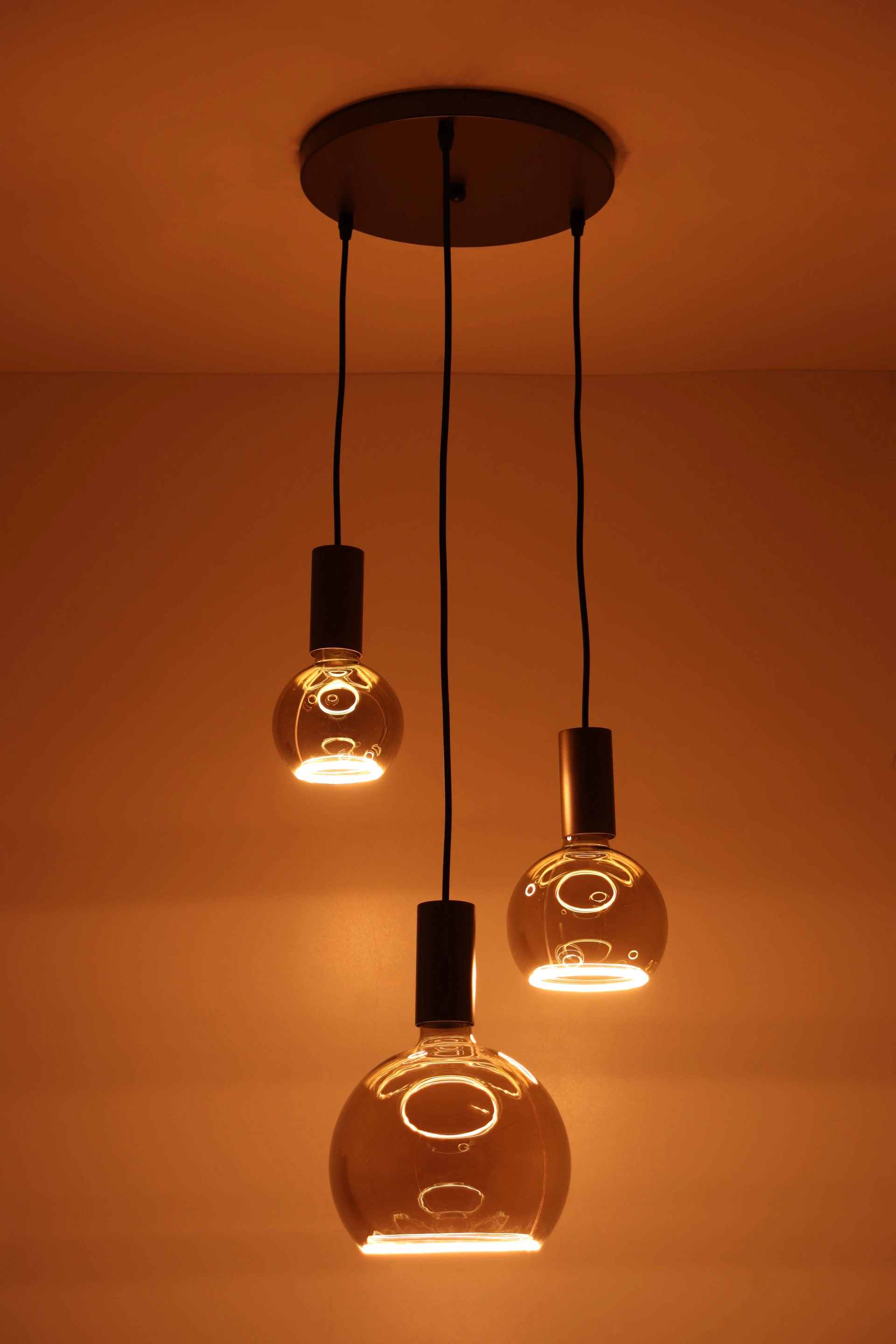 Hanglamp rond cacao - Segula lichtbronnen - 3lichts 50274