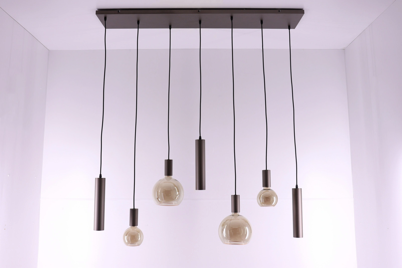 Hanglamp Cacao 7-lichts 130 cm Segula Floating LED en GU10 spots 50278