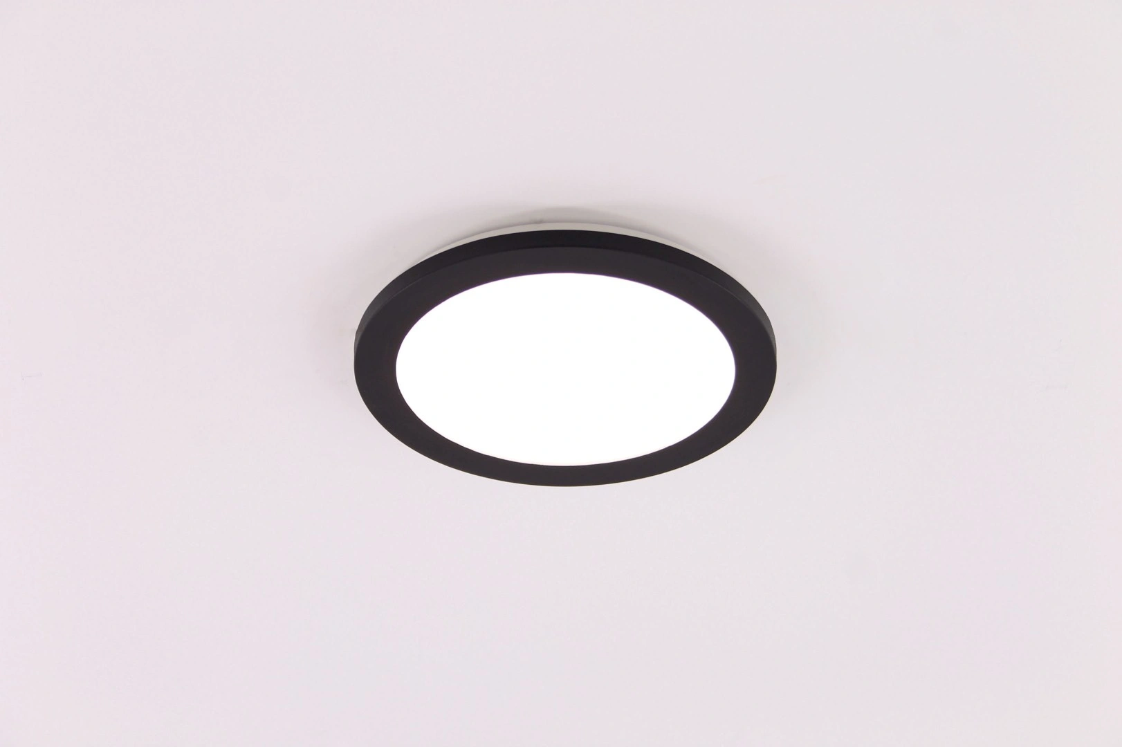 Plafondlamp LED rond zwart 26cm IP44 43493