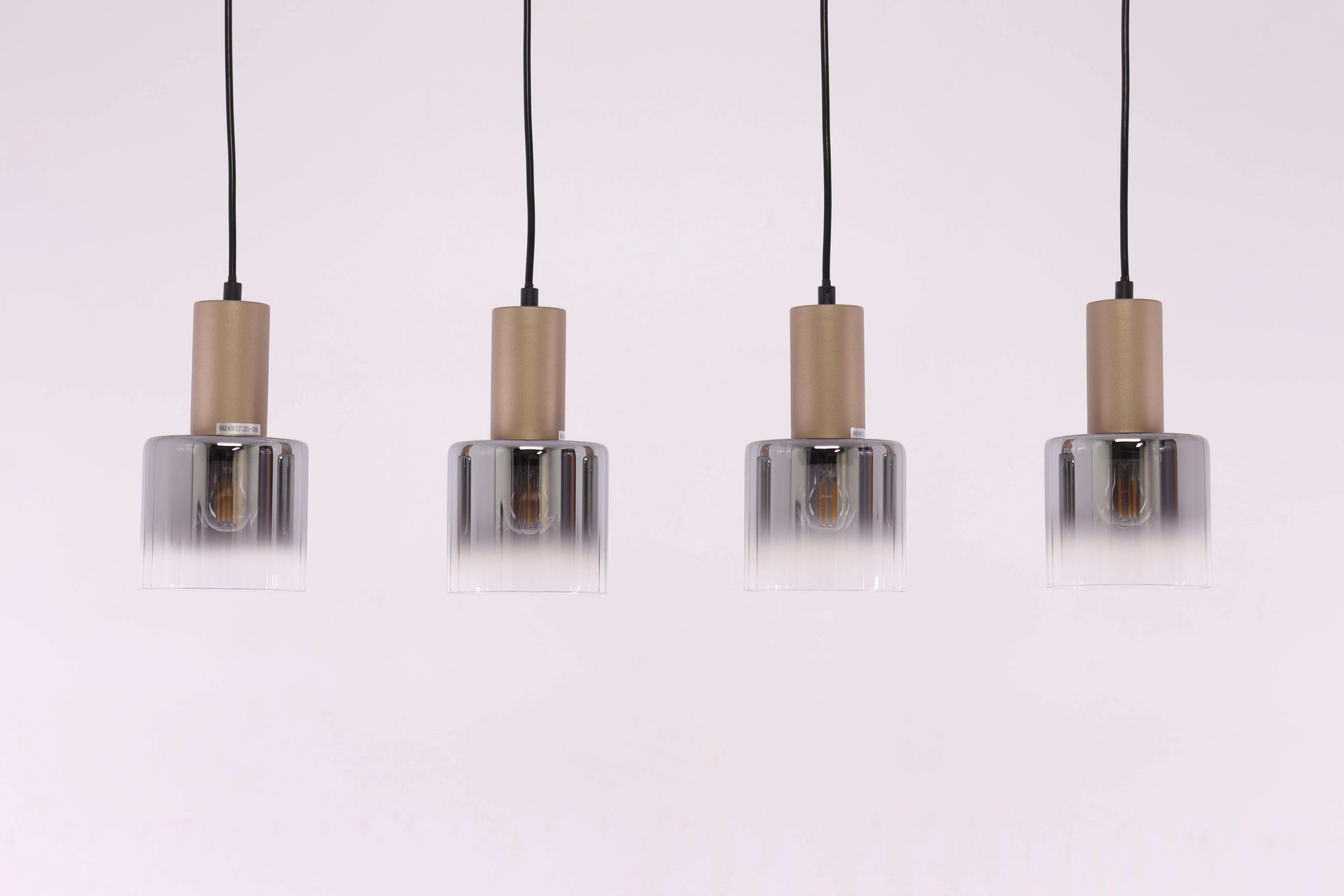 Hanglamp cacao met smoke glas - 4 lichts 80cm 46506