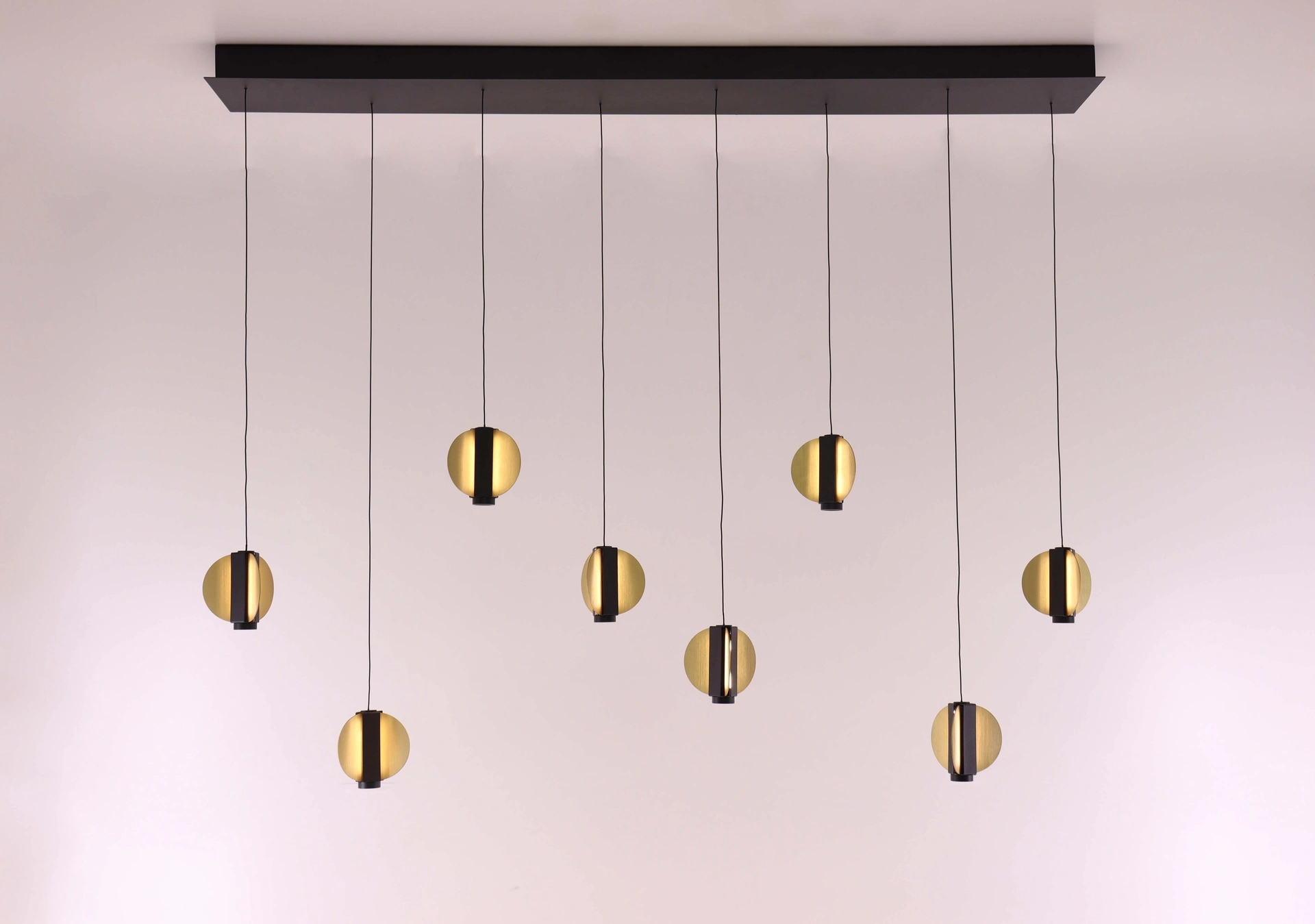 Hanglamp vlinders - Zwart/goud - 8 lichts 140cm easy lift 46166
