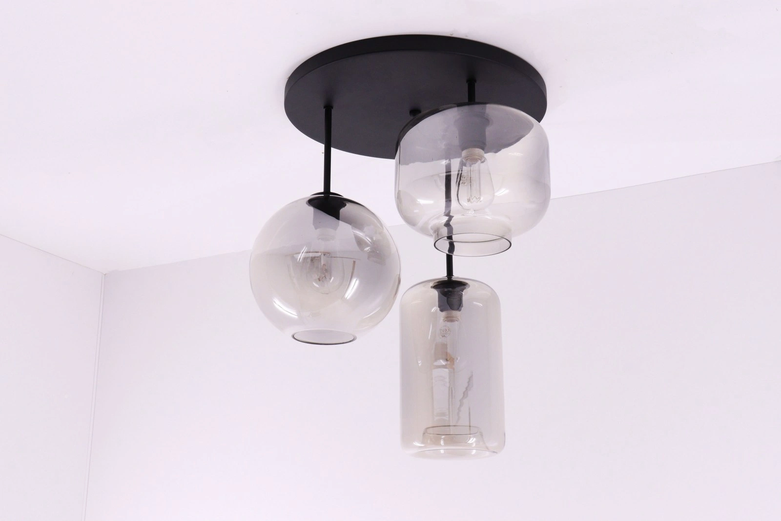 Plafondlamp 3 glazen - Grey glas 42560+GR