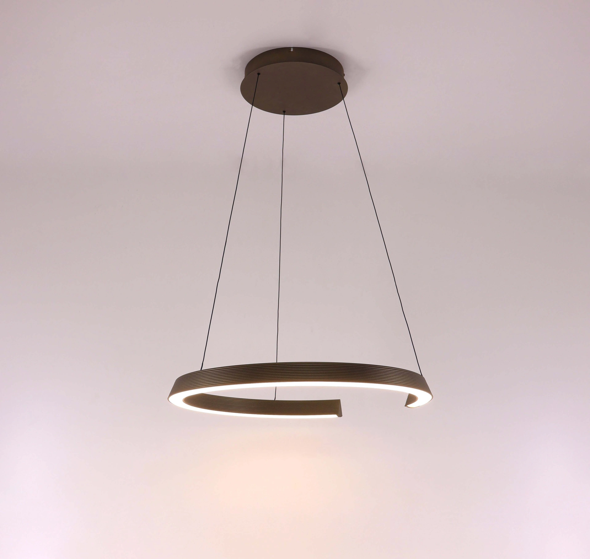 Hanglamp rond dimtowarm - brons/goud comfort lift - diameter 65cm 46461