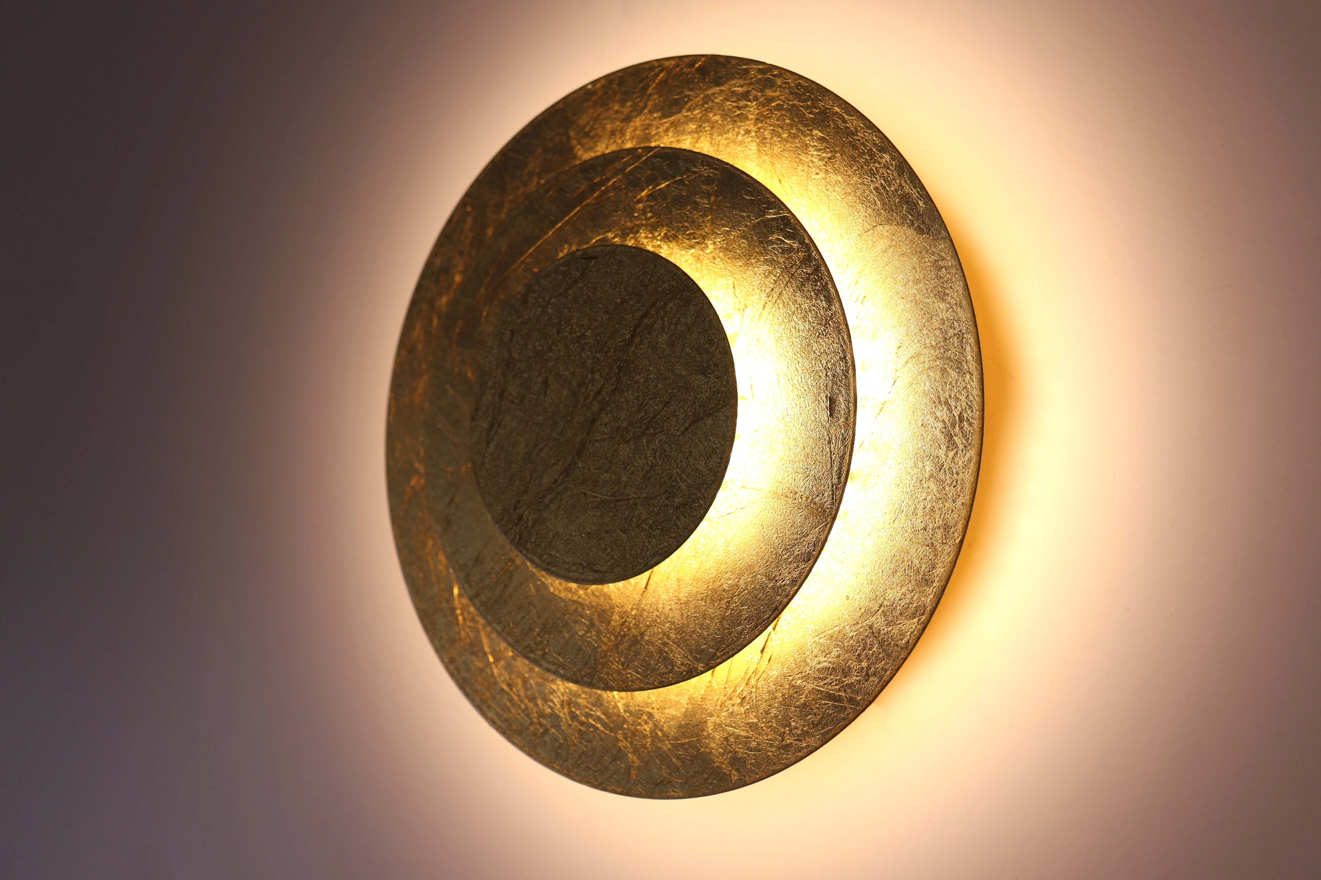 Wandlamp/Plafondlamp goud ringen- Diameter 18cm - Niet dimbaar 45456