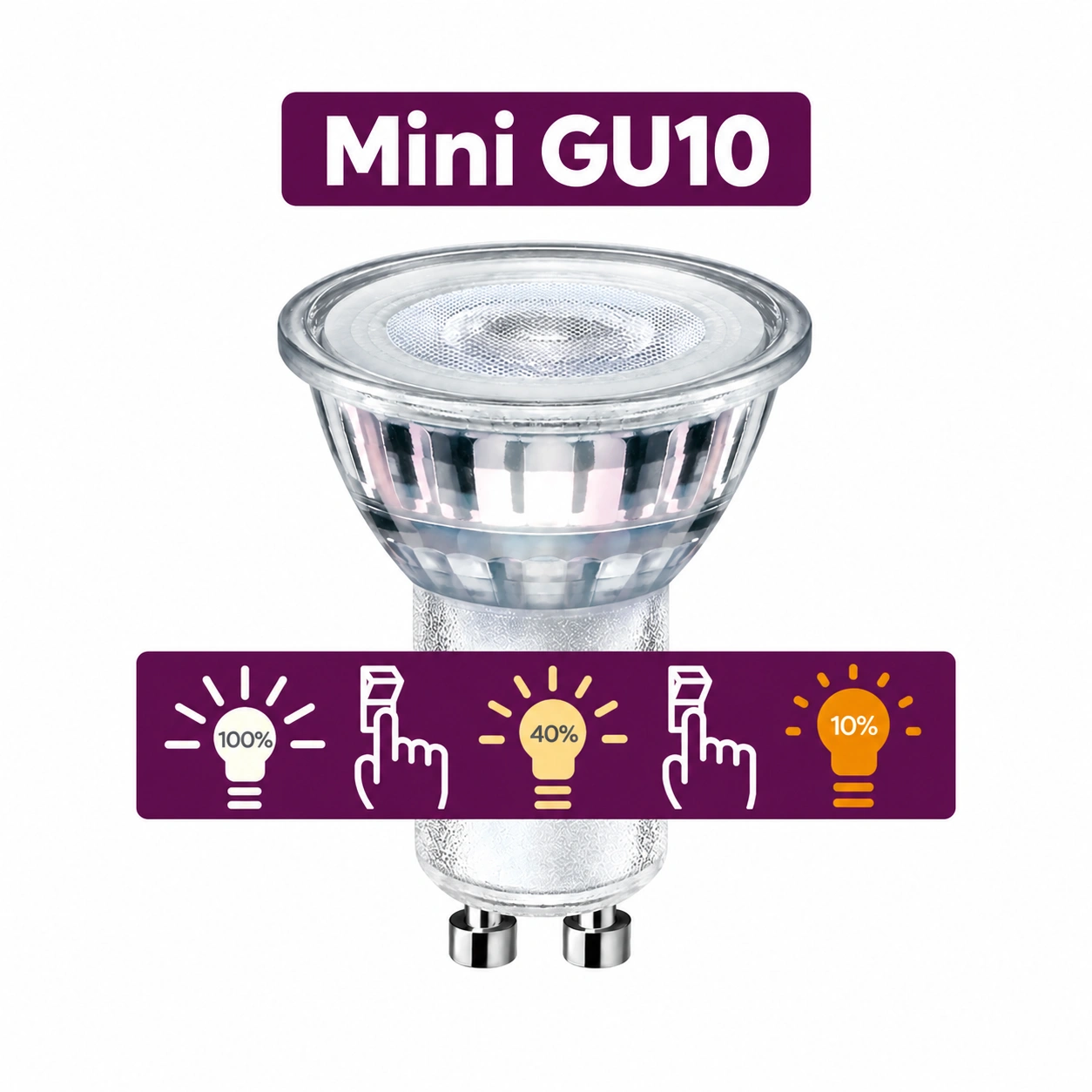 Mini GU10 MR11 3-standen lamp | dim to warm 
