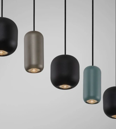 Hanglamp 5-lichts GU10 met organische metalen kappen SW10532