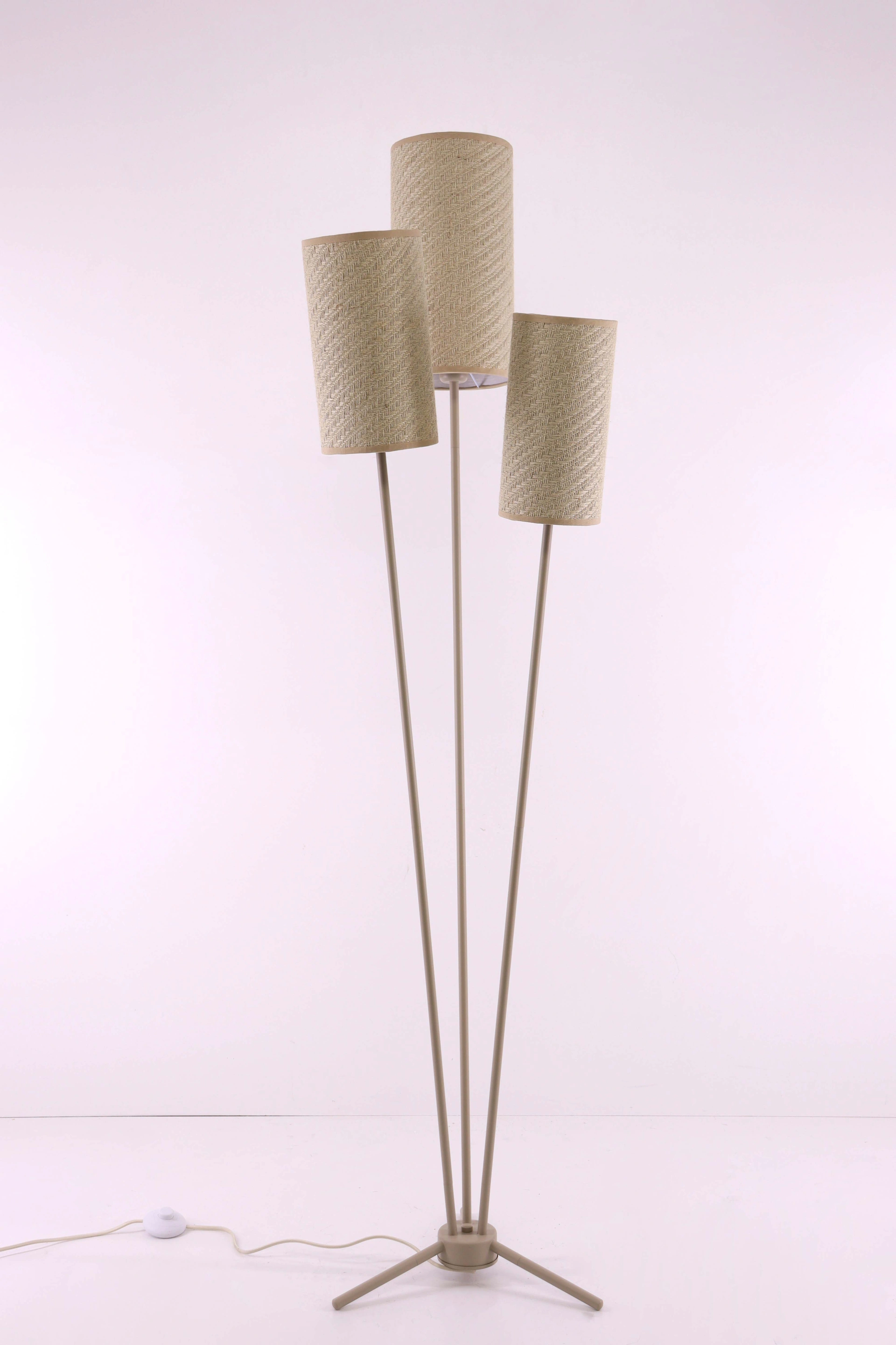 Vloerlamp zandkleur - 3lichts - Stoffen kappen - Hoogte 170cm  46620
