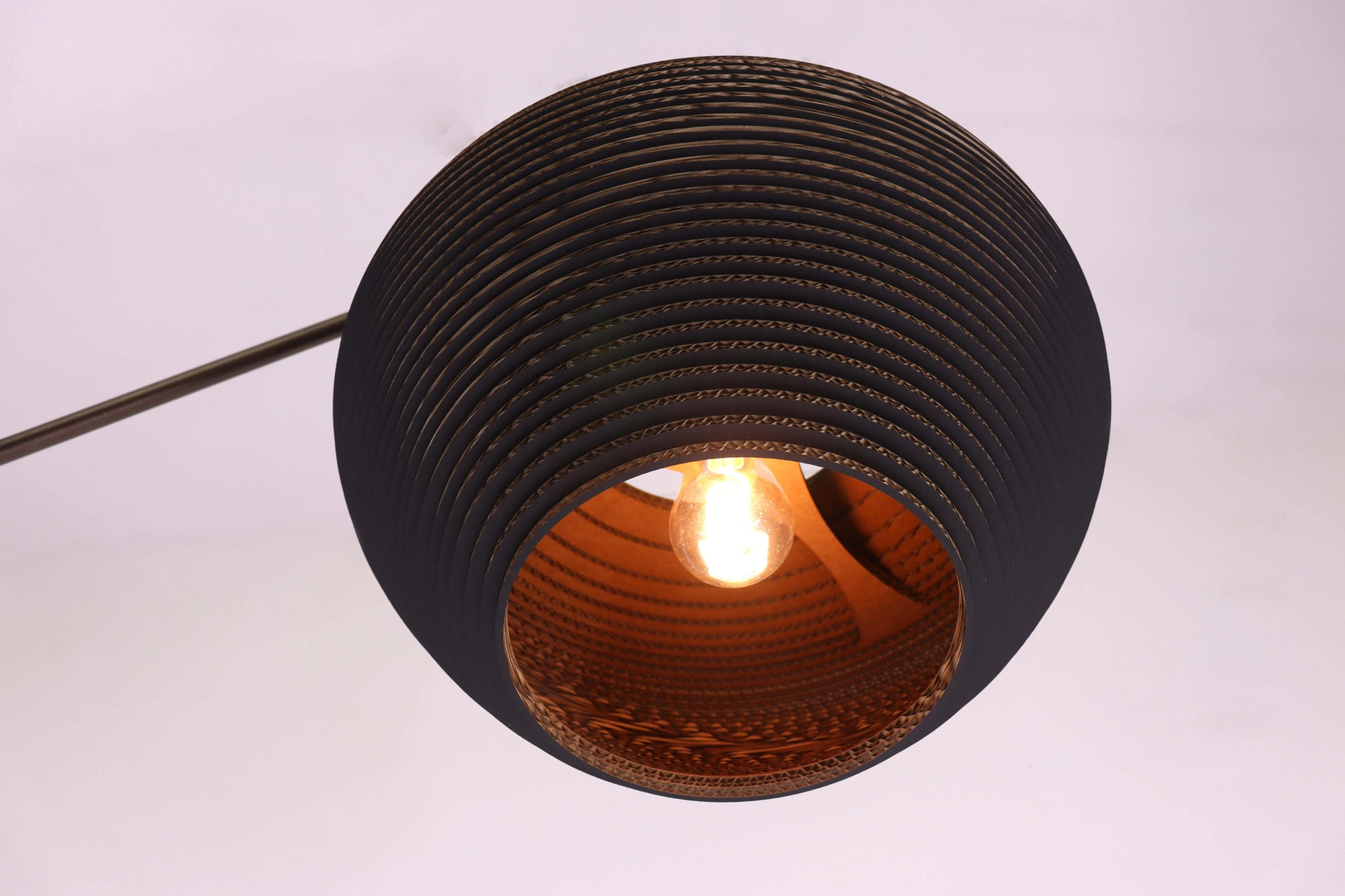 Vloerlamp cacao met karton kap - Hoogte 200cm 46770