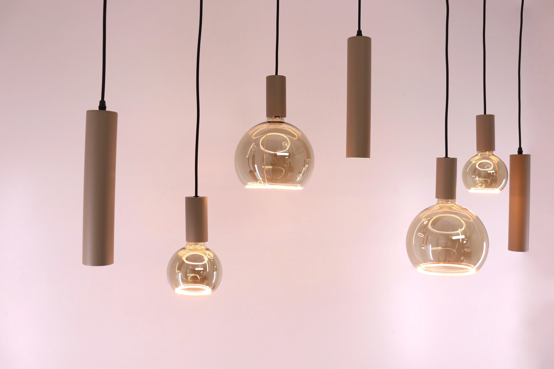 Hanglamp zand 7-lichts - Segula floating LED met kokers - Lengte 130cm  50268