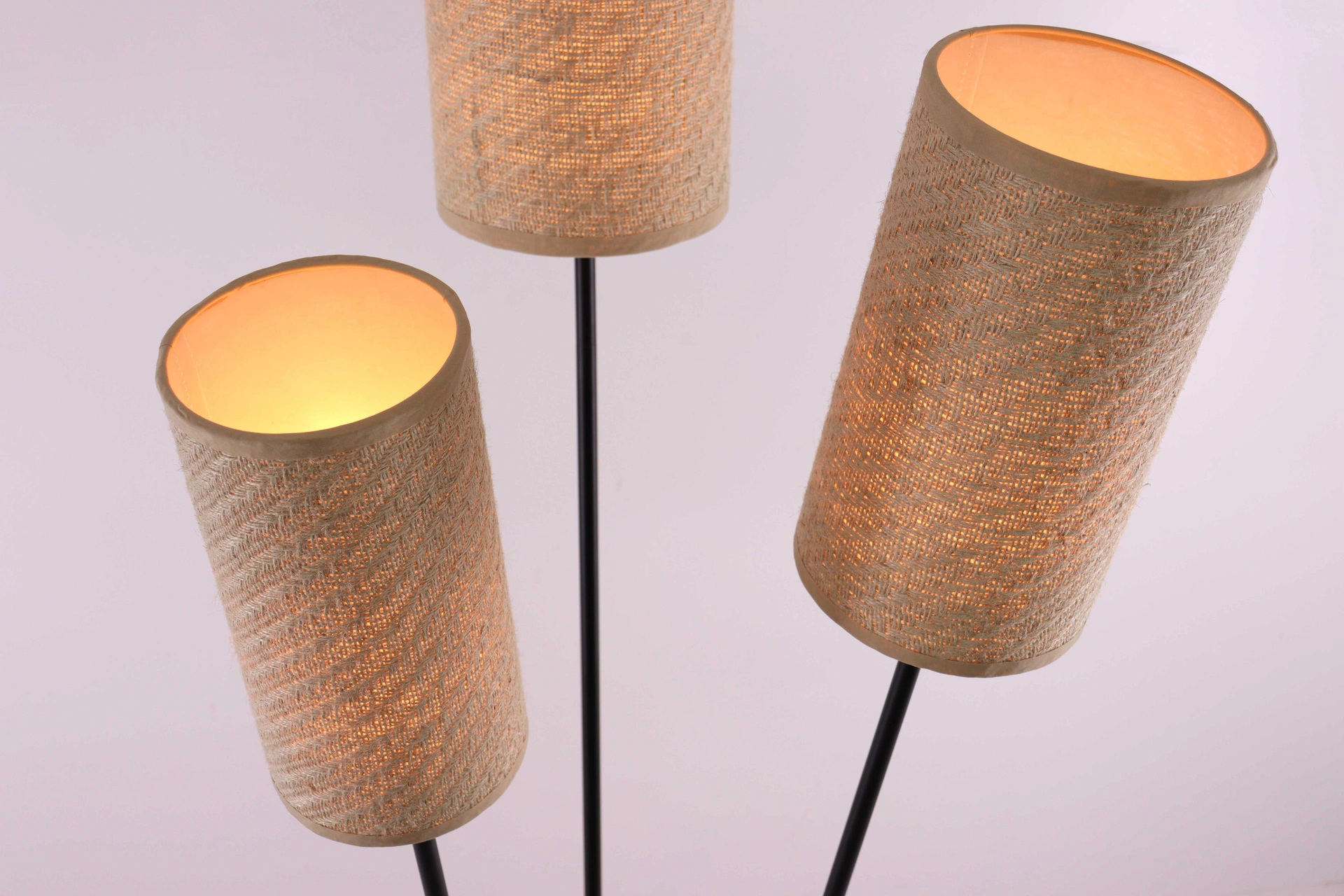 Vloerlamp - 3lichts - Stoffen kappen - Hoogte 170cm 46299