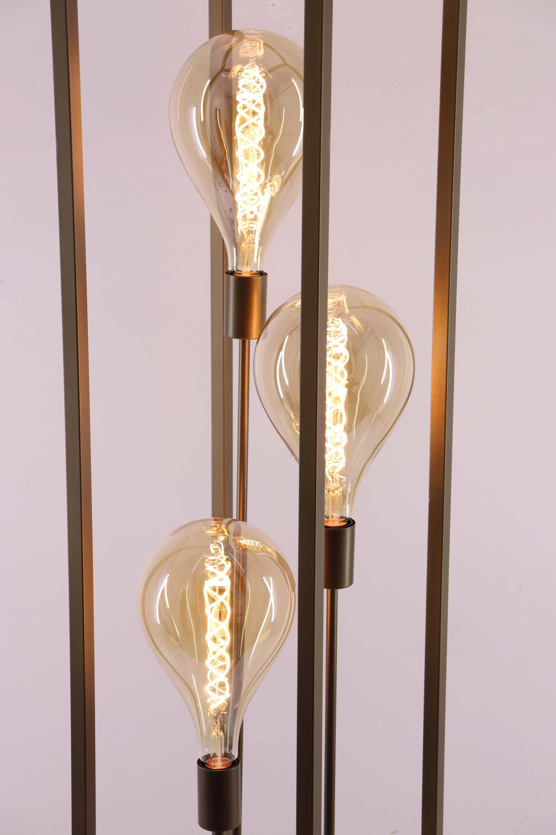 Vloerlamp kooi - brons 3 lichts - Hoogte 160cm 46583