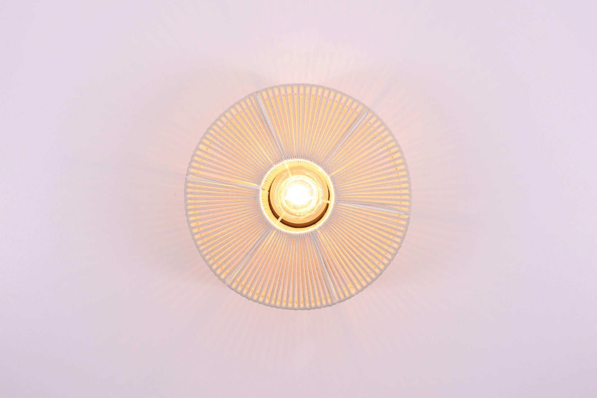 Plafondlamp naturel touw - zand/beige  - diameter 31cm  50223