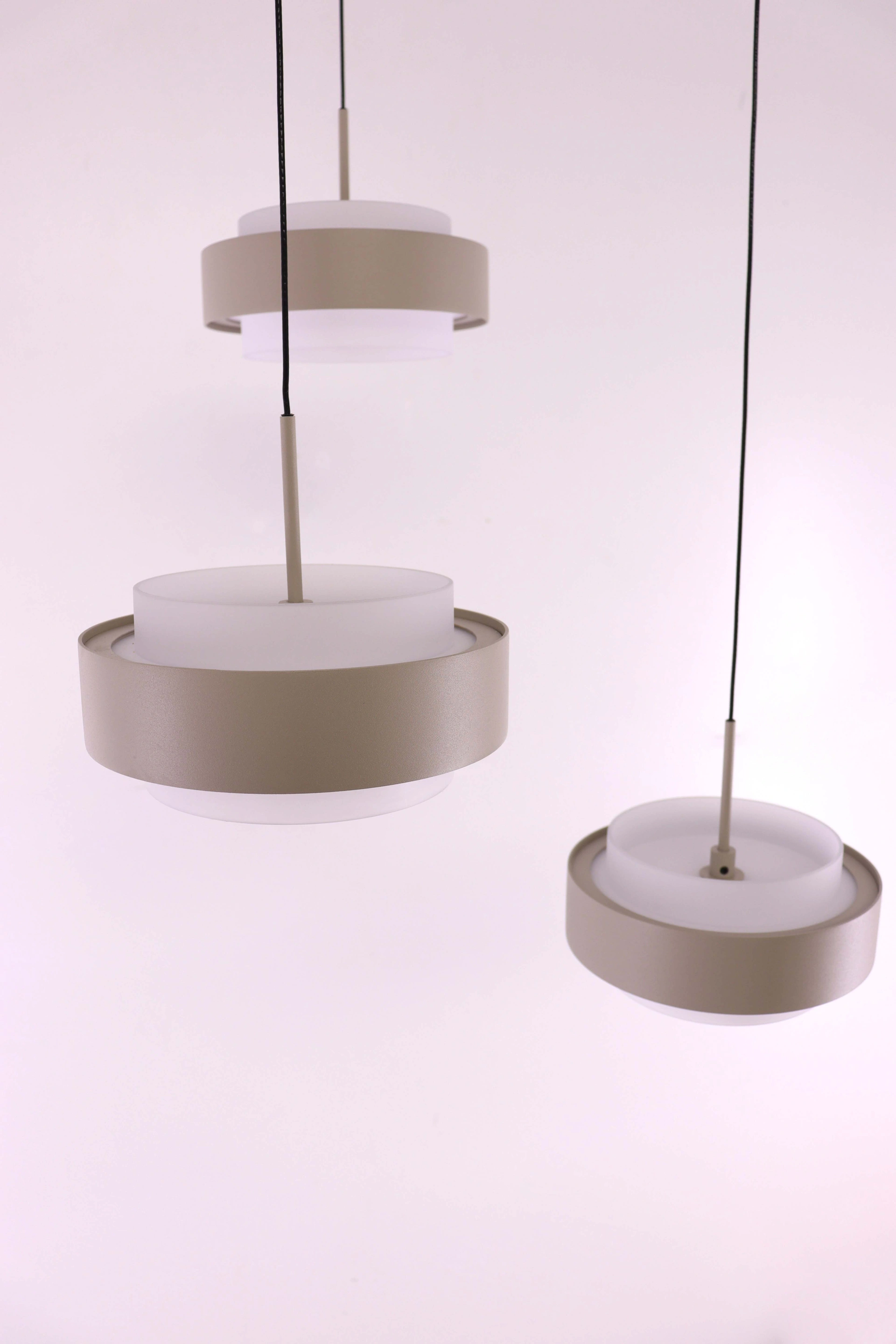 hanglamp rond 3lichts creme - Diameter 33cm - Comfortlift functie  46452