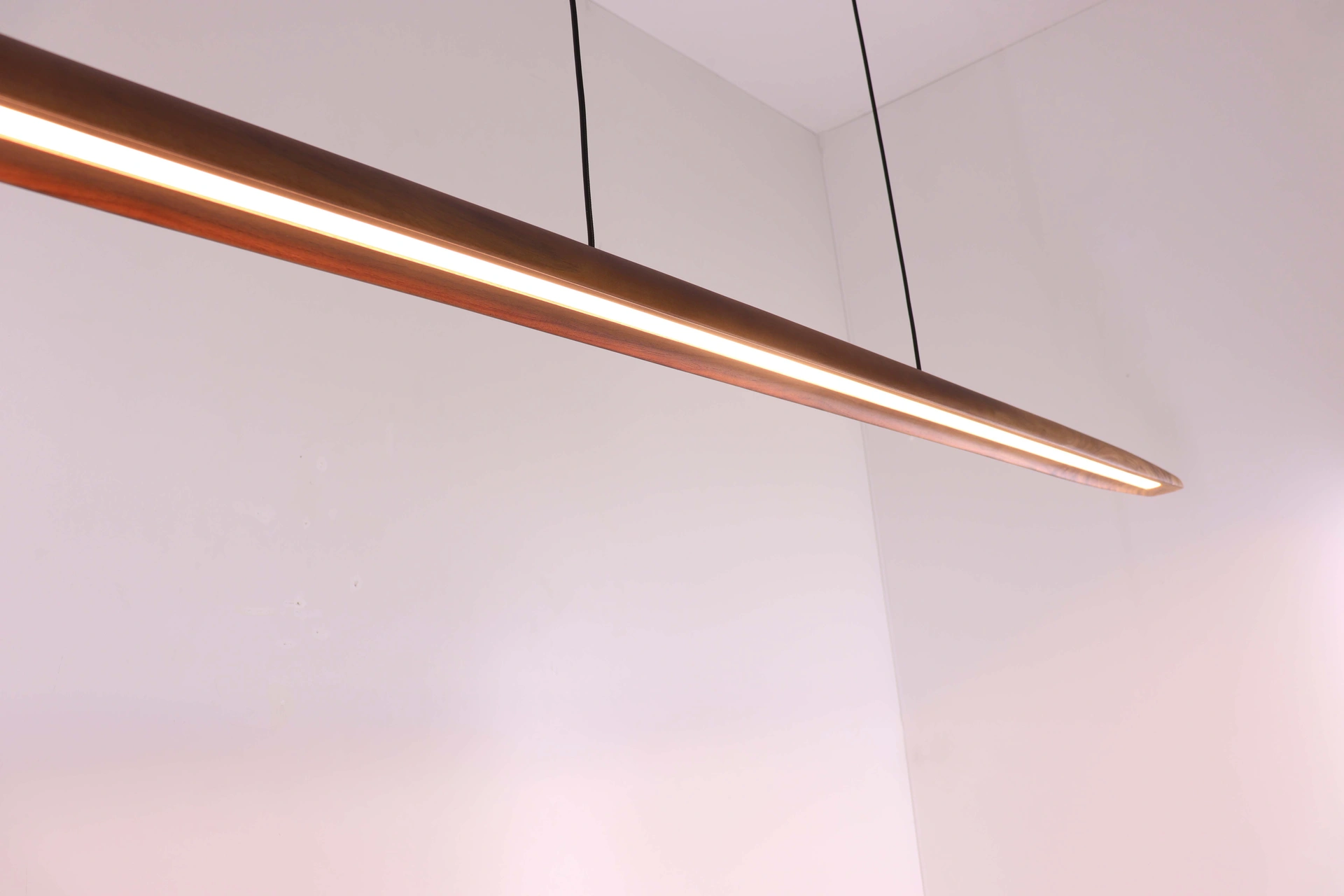 Hanglamp strak - Licht hout - Breedte 180cm 46231