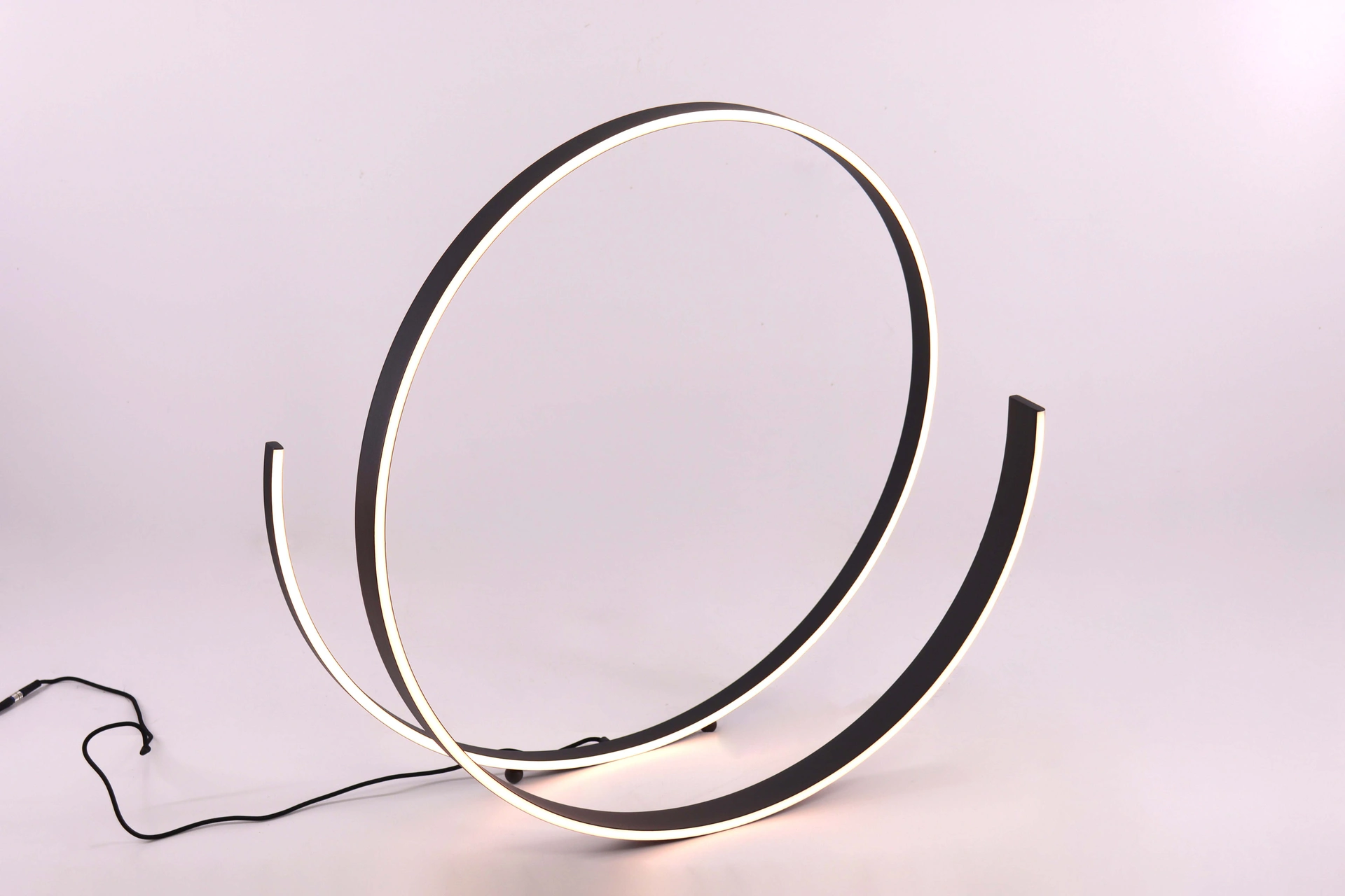 Design LED vloerlamp met ronde vormen – zwart 46477