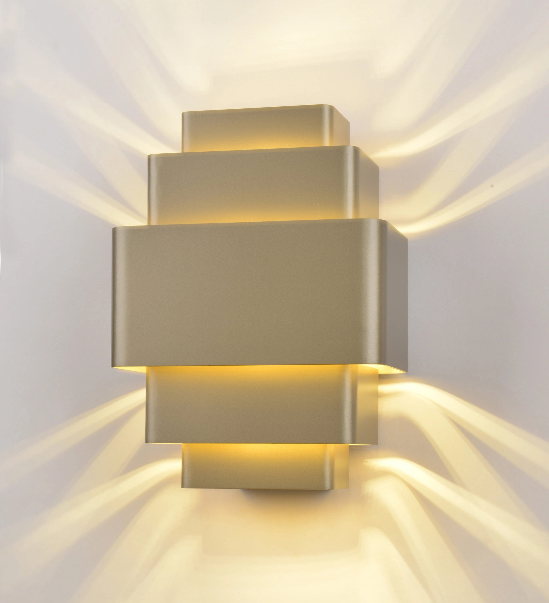 Wandlamp gelaagd Champagne 22 cm hoog - 3 x G9 LED  SW10391