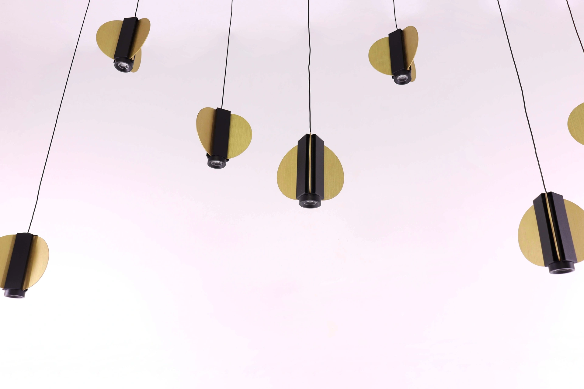 Hanglamp vlinders - Zwart/goud - 8 lichts 140cm easy lift 46166