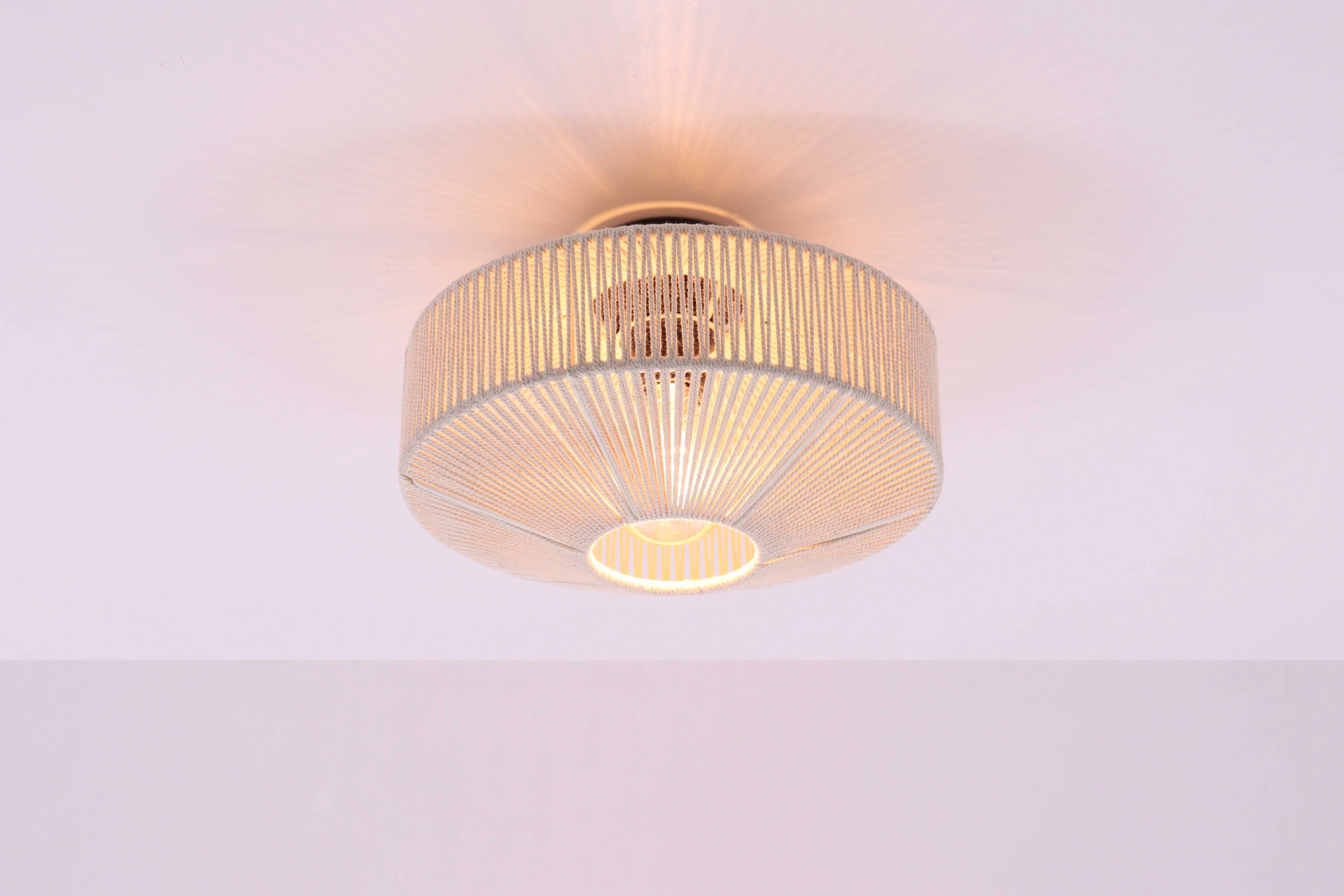 Plafondlamp naturel touw - zand/beige  - diameter 31cm  50223