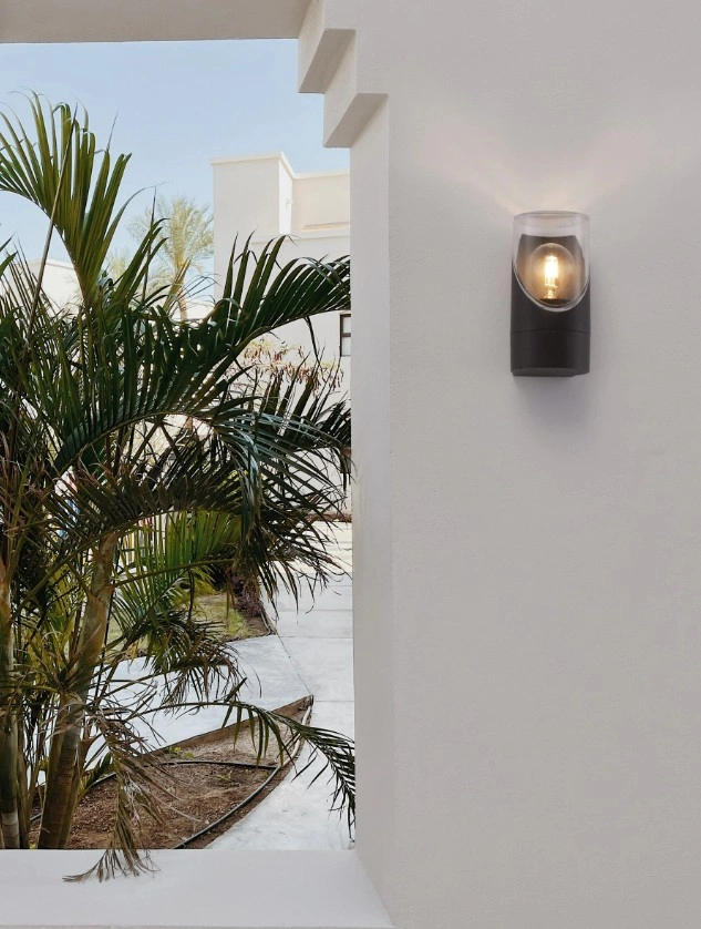 Buitenlamp donker antraciet - helder acryl glas IP65  hoogte 17cm 9492720