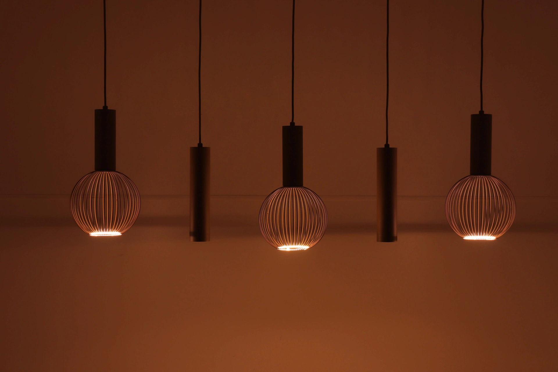 Hanglamp 5-lichts zandkleur – incl. Segula Filo Ø18 cm – 118 cm 50305