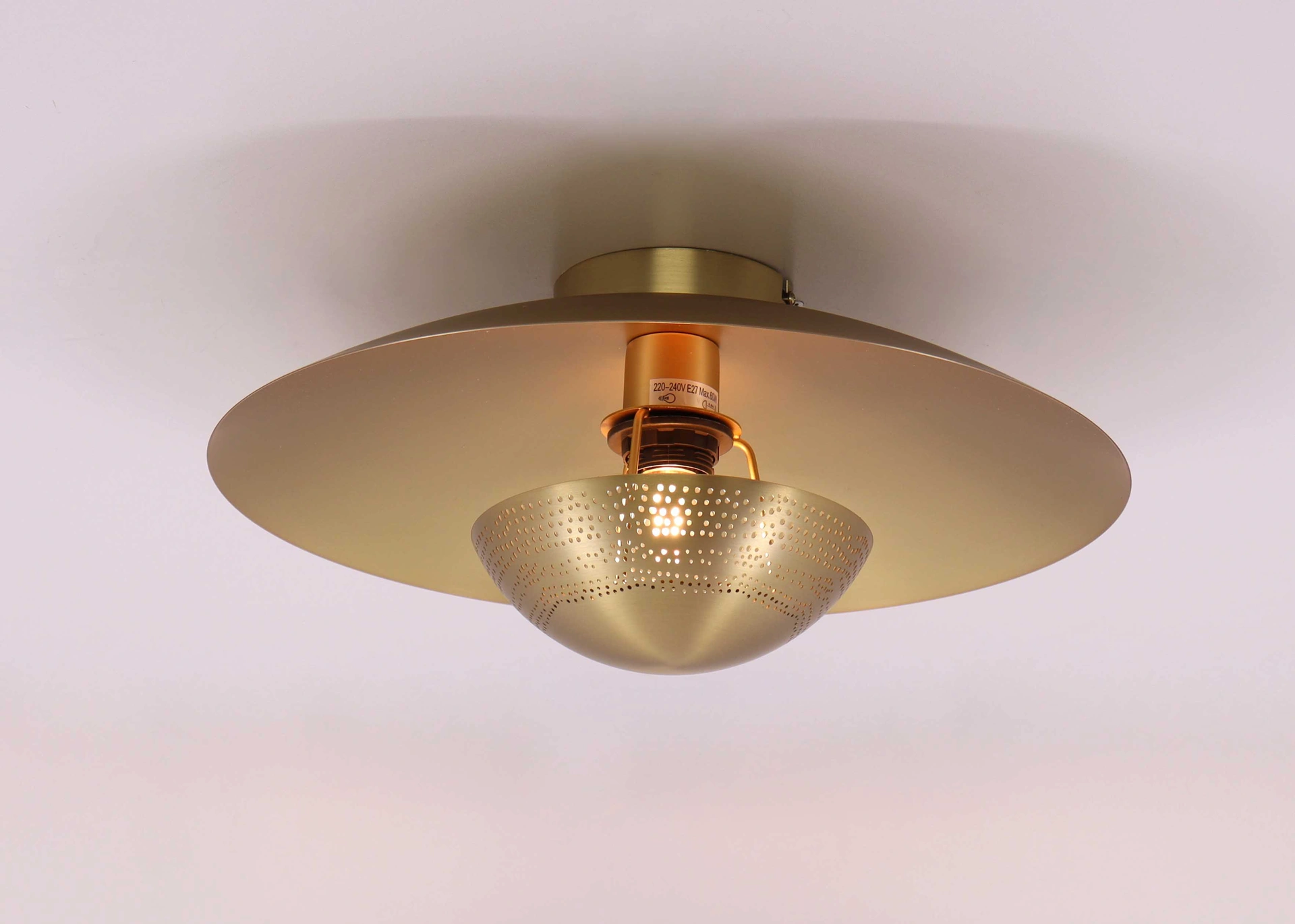 Plafondlamp - bronskleurig rond - Diameter 42cm 46329