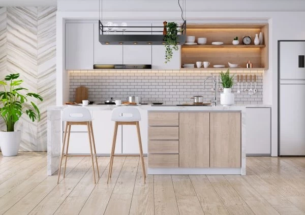 Hanglamp boven kookeiland of keuken met opbergrek - zwart 44496