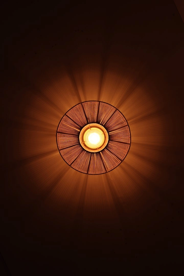 Touwlamp plafondlamp naturel - zwart - diameter 31cm 44933 PL