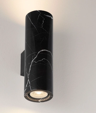 Wandlamp up/down verlichting GU10 Marble Sandy Black 25 cm SW10527