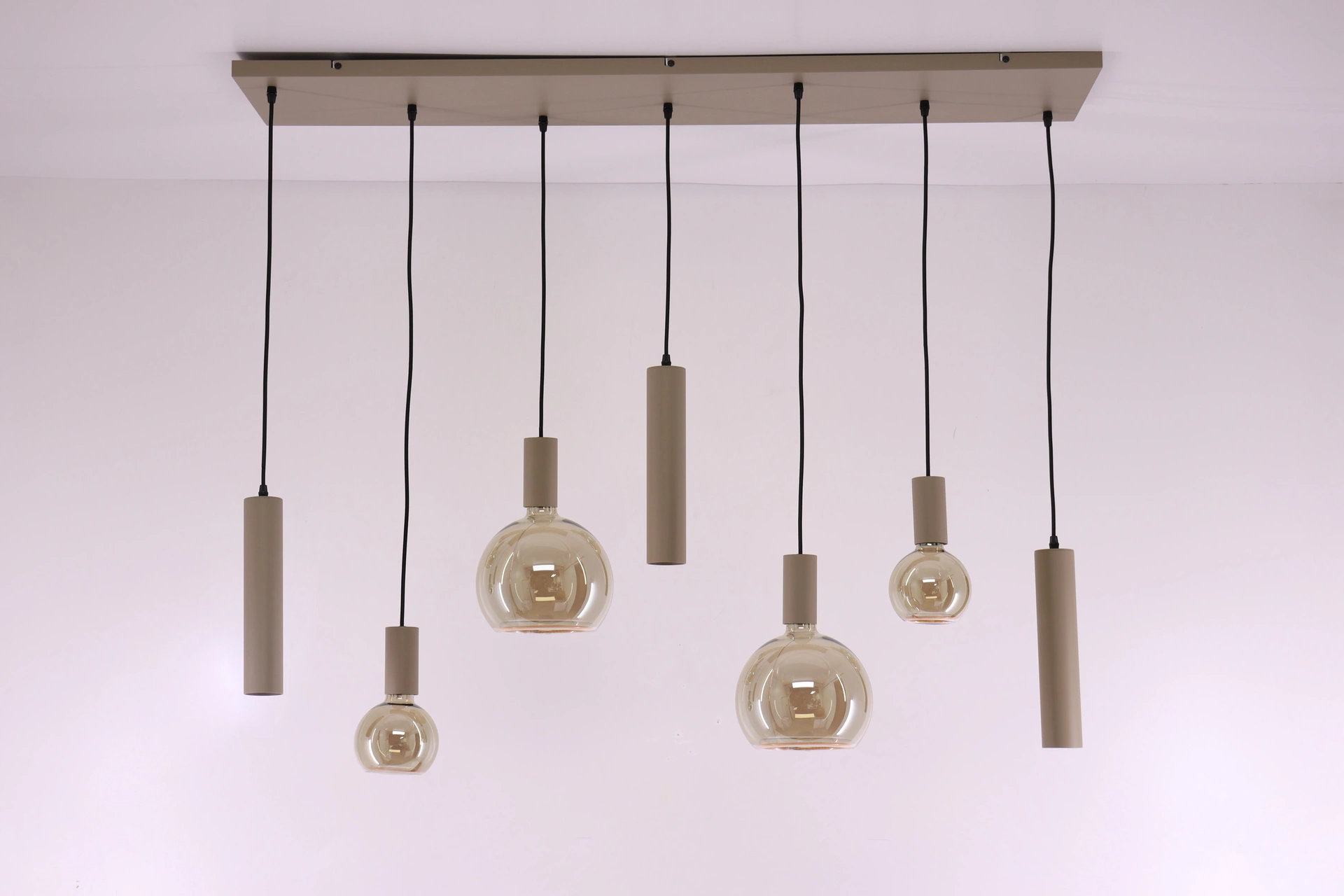Hanglamp zand 7-lichts - Segula floating LED met kokers - Lengte 130cm  50268