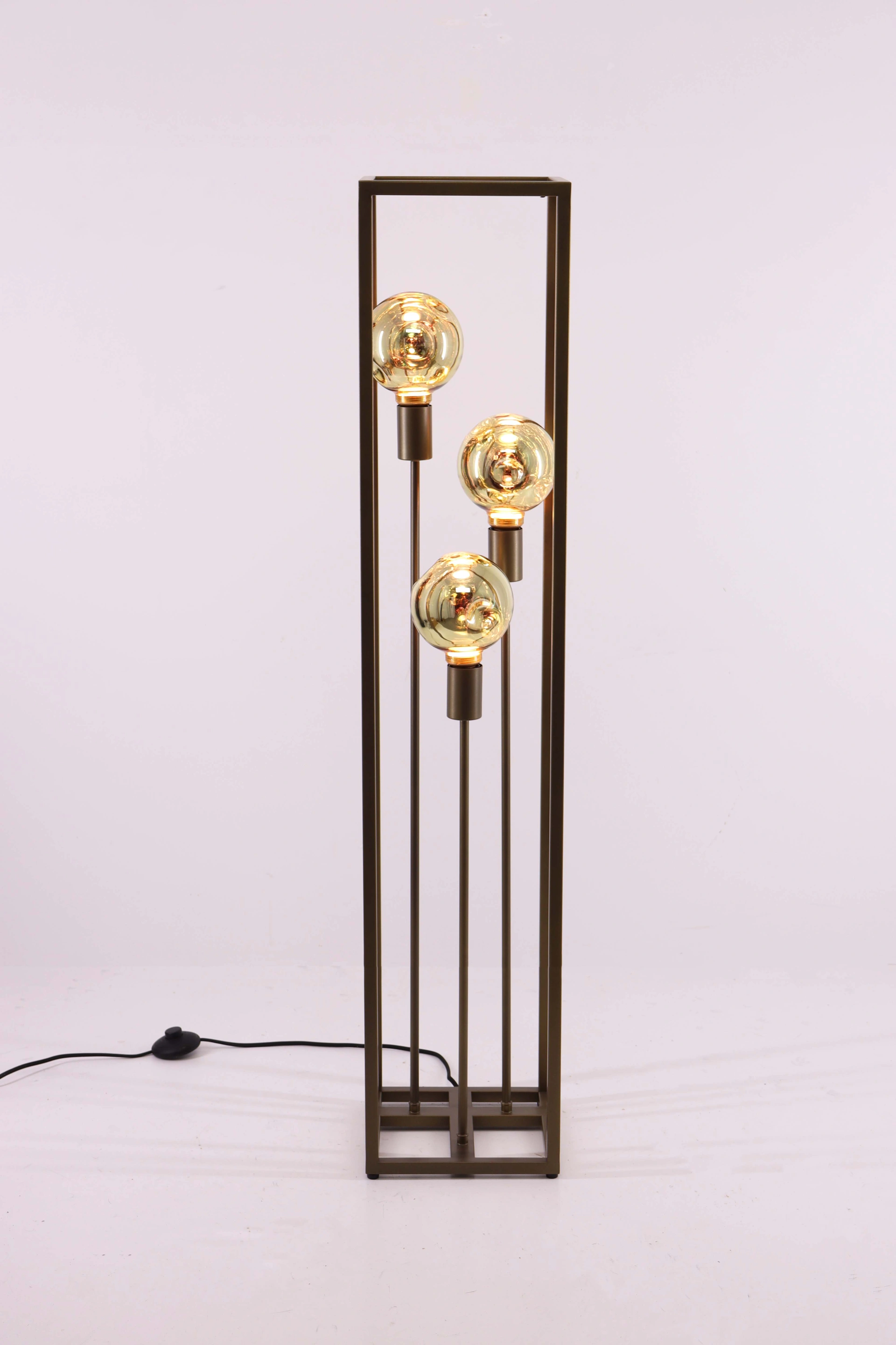 Vloerlamp kooi - Brons 3 lichts - Hoogte 120cm 46210