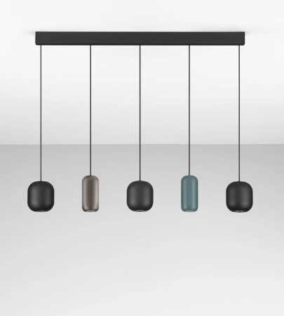 Hanglamp 5-lichts GU10 met organische metalen kappen SW10532