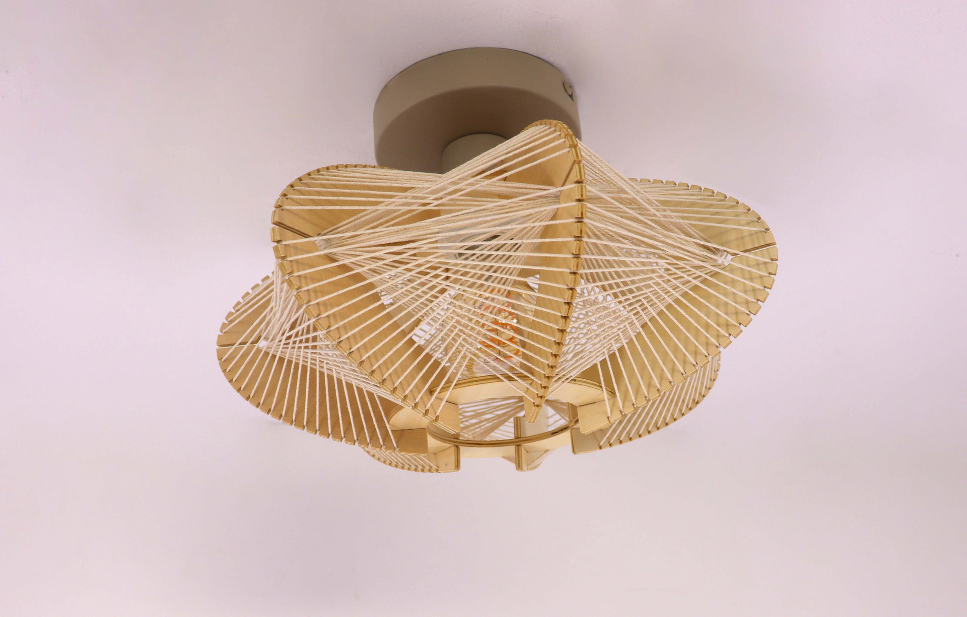 Japandi Plafondlamp van Natuurhout 46762