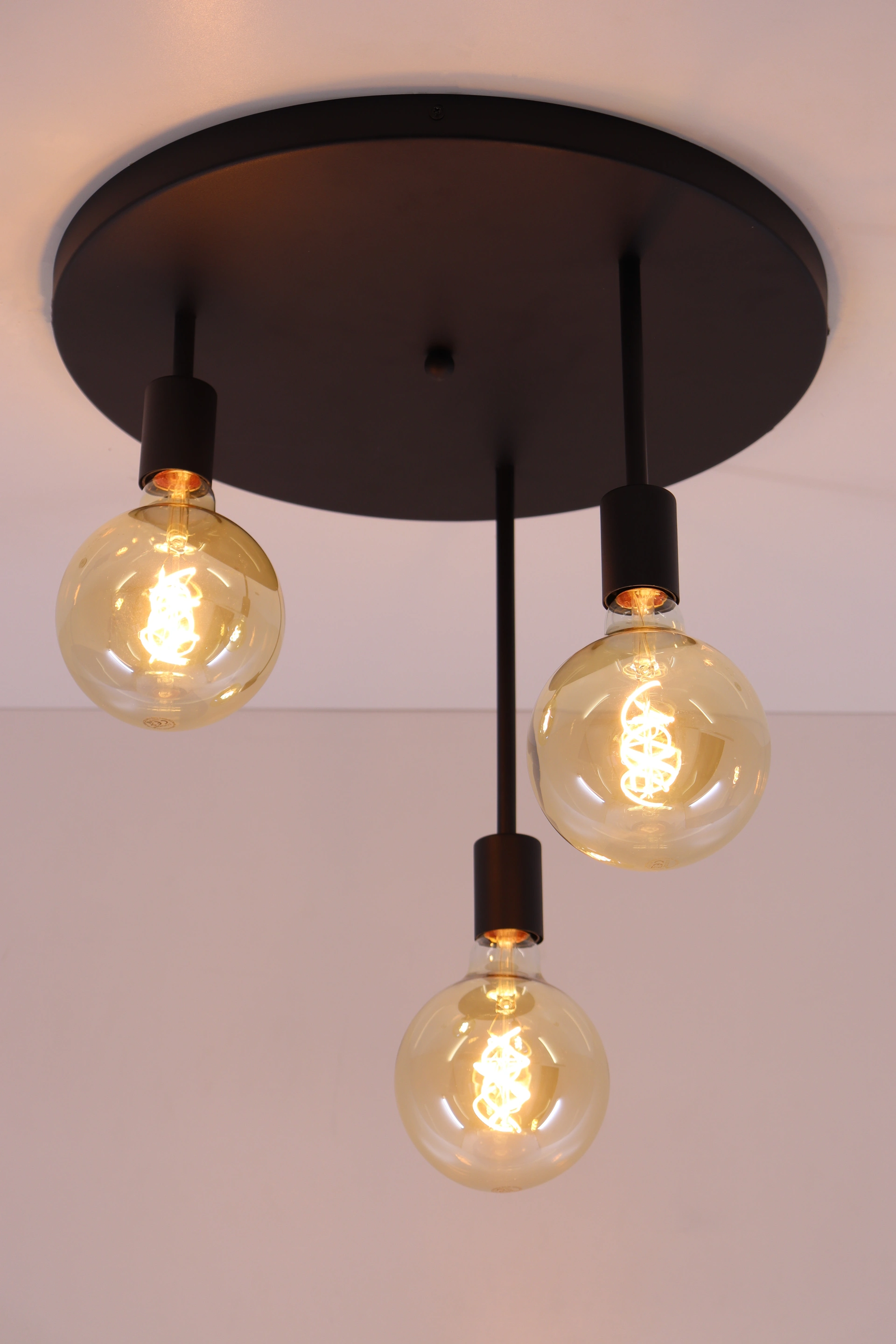 Plafondlamp 3 lichts - Exclusief segula lichtbronnen -  Zwart 61148