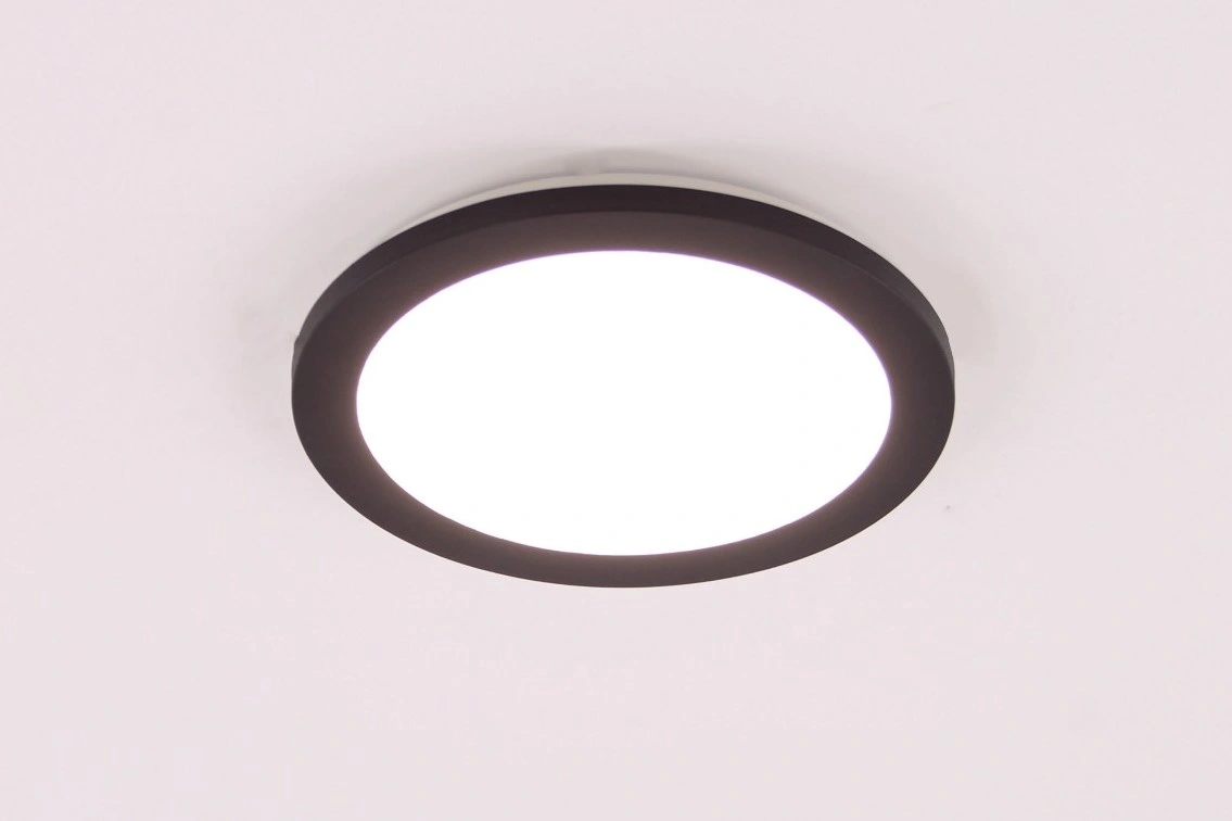 Plafondlamp LED rond zwart 26cm IP44 43493