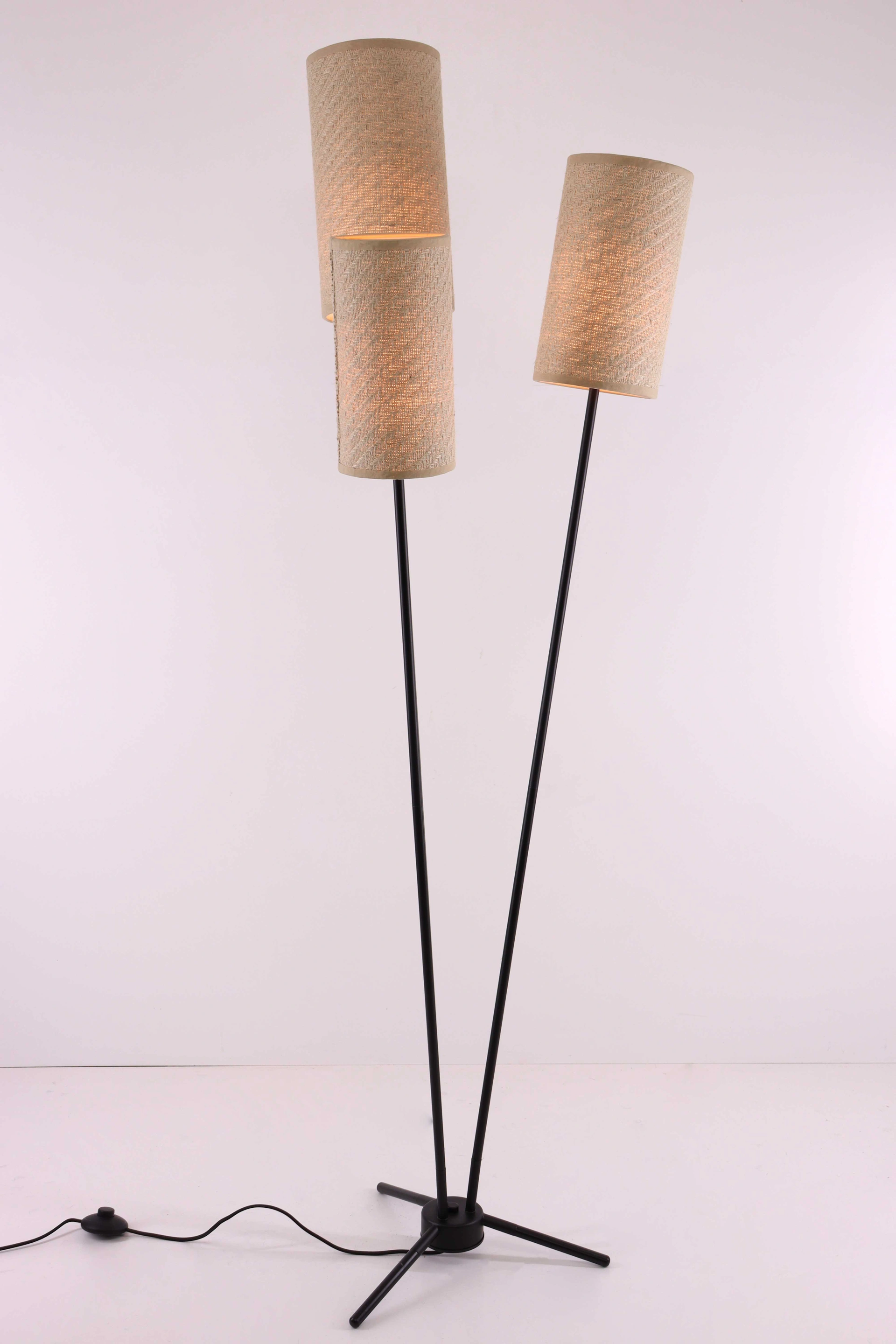 Vloerlamp - 3lichts - Stoffen kappen - Hoogte 170cm 46299