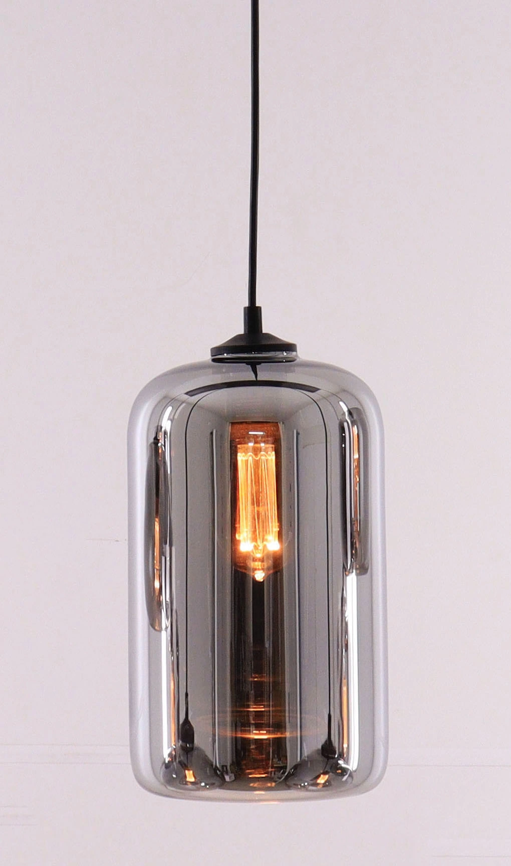 EEF hanglamp rookglas 6 lichts glazen hanglamp 100cm 50092