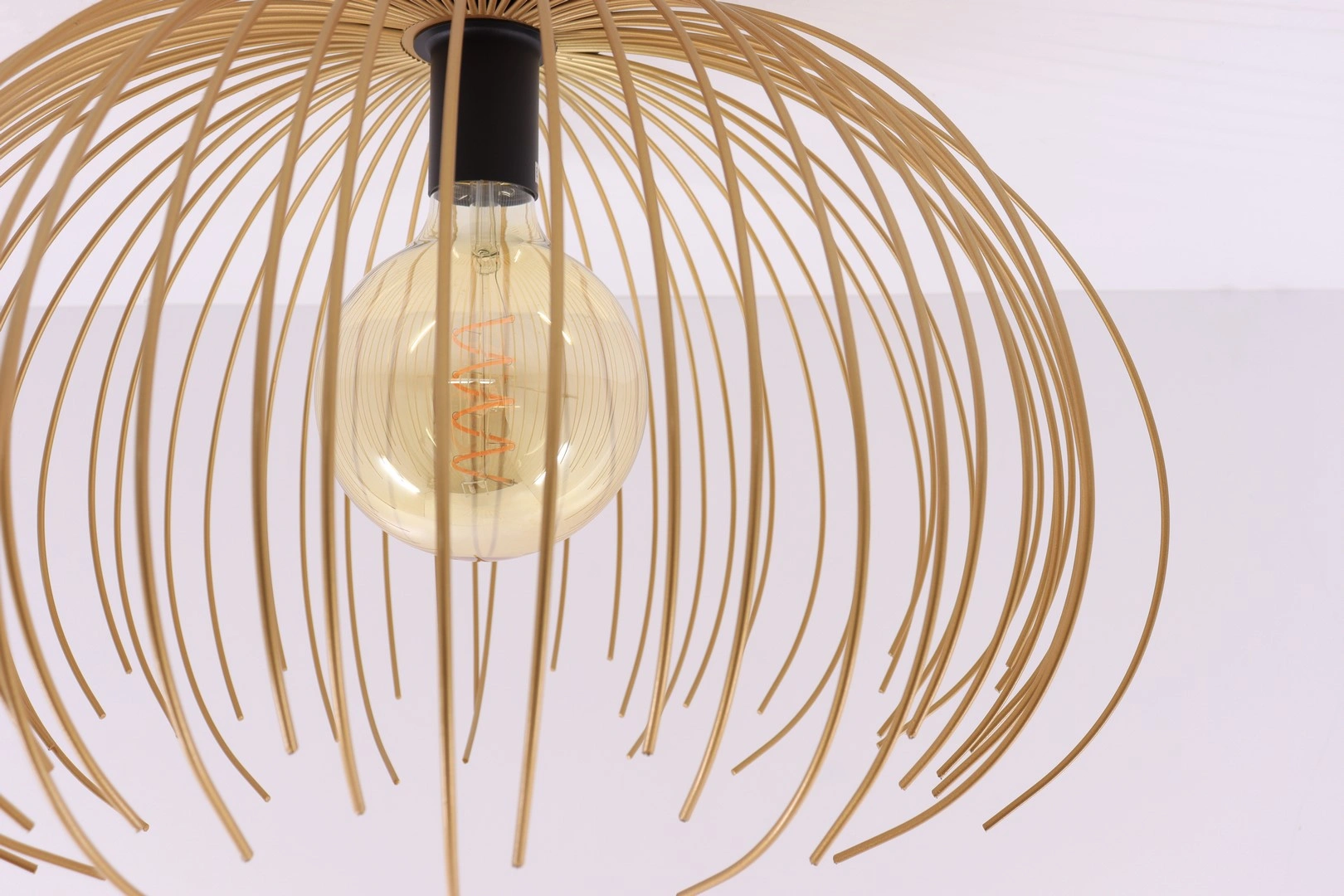 Plafondlamp Jelly zwart goud - open metalen design - 45 cm 61057