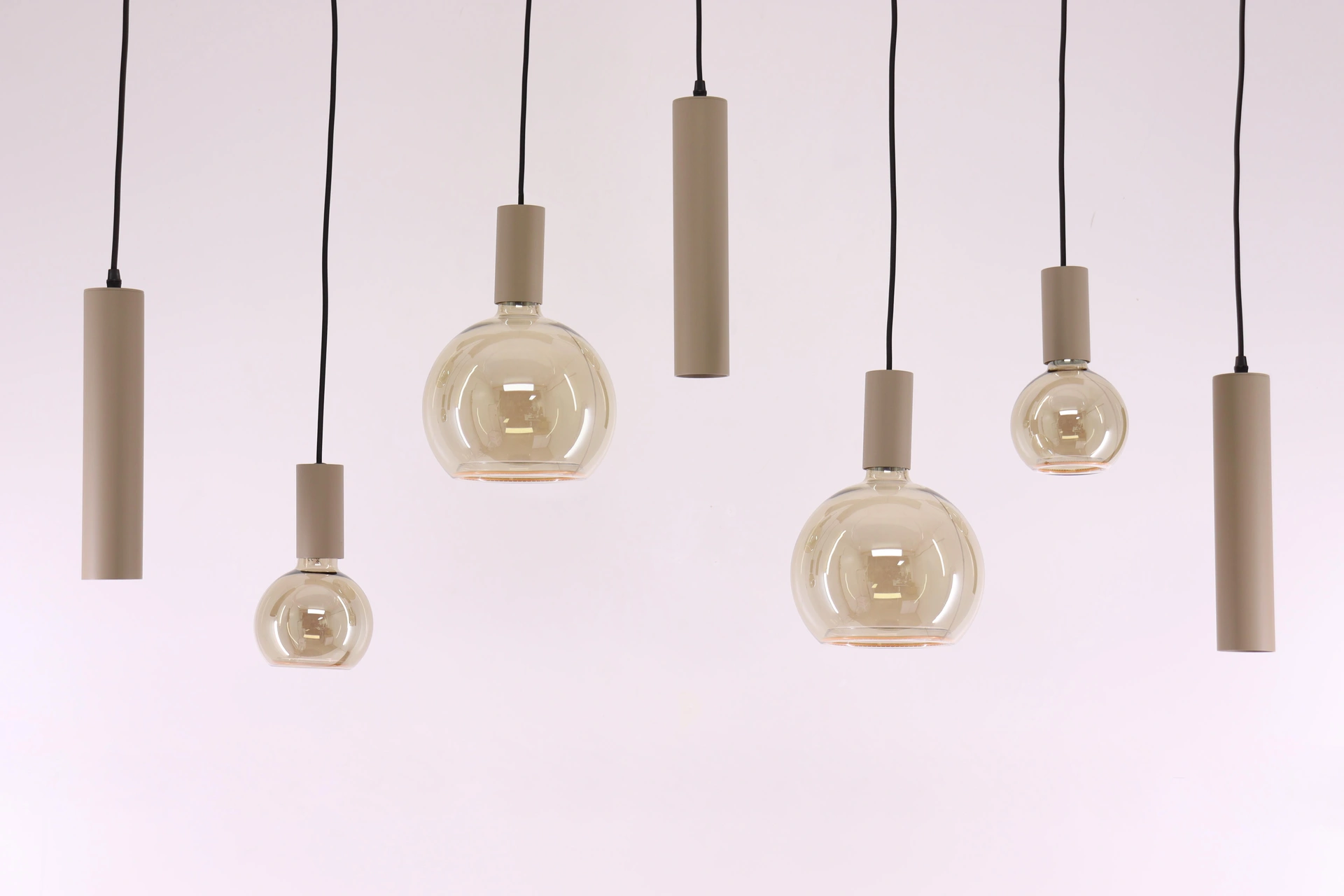 Hanglamp zand 7-lichts - Segula floating LED met kokers - Lengte 130cm  50268