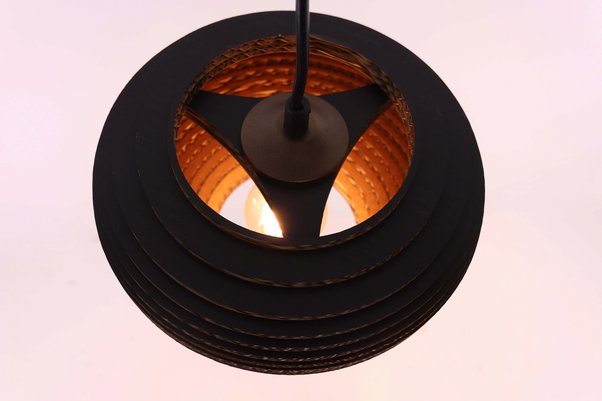 Hanglamp deens ovaal - Cacao think paper karton - 6 lichts 140cm  46546