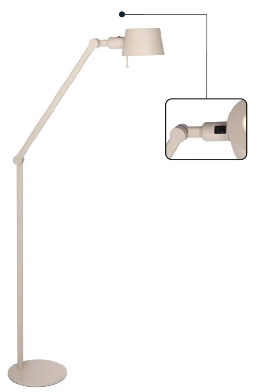 Vloerlamp - verstelbaar - zand/beige - tot 152cm   45803