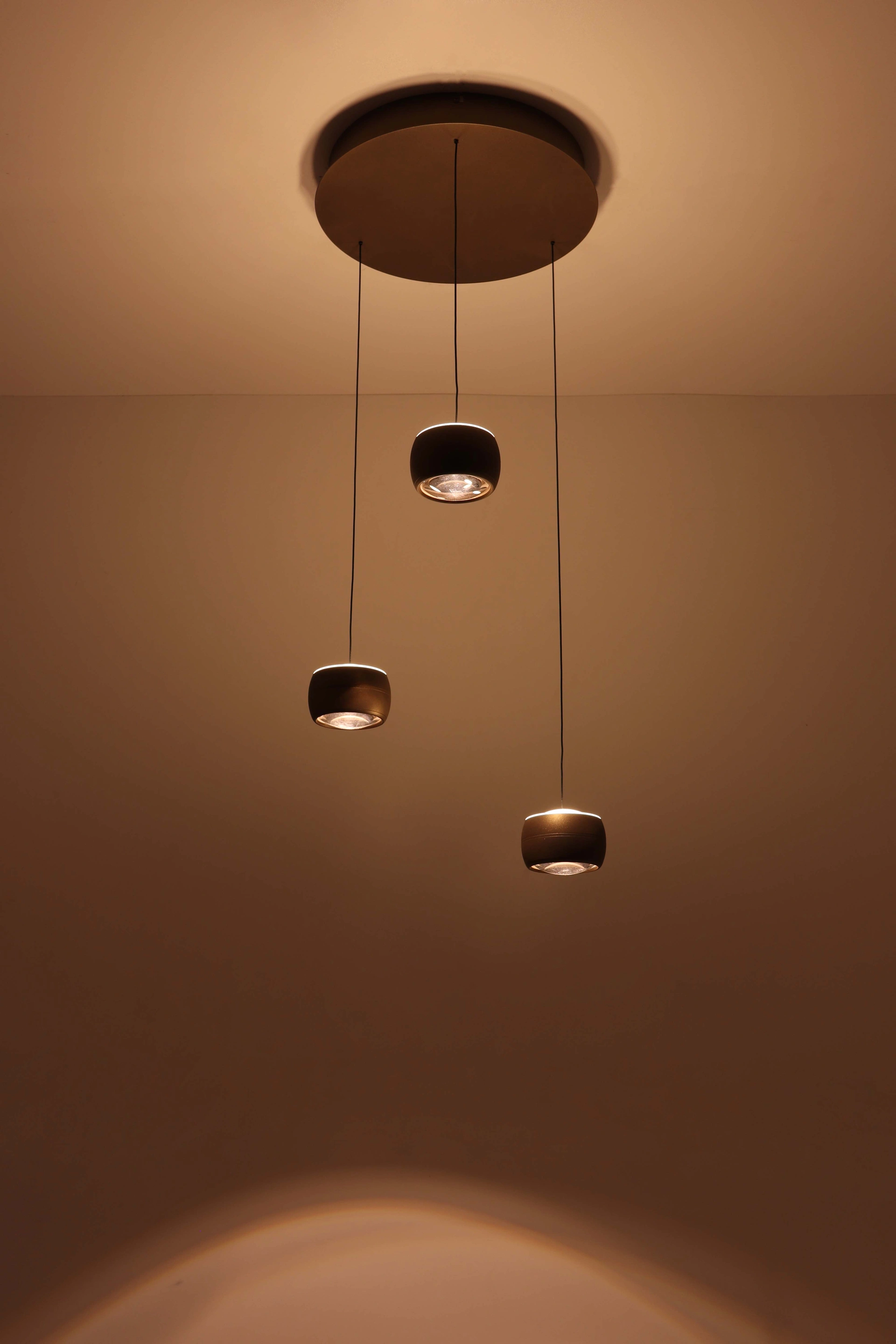 Hanglamp 3 lichts dia 35cm - brons goud - dim to warm   46568