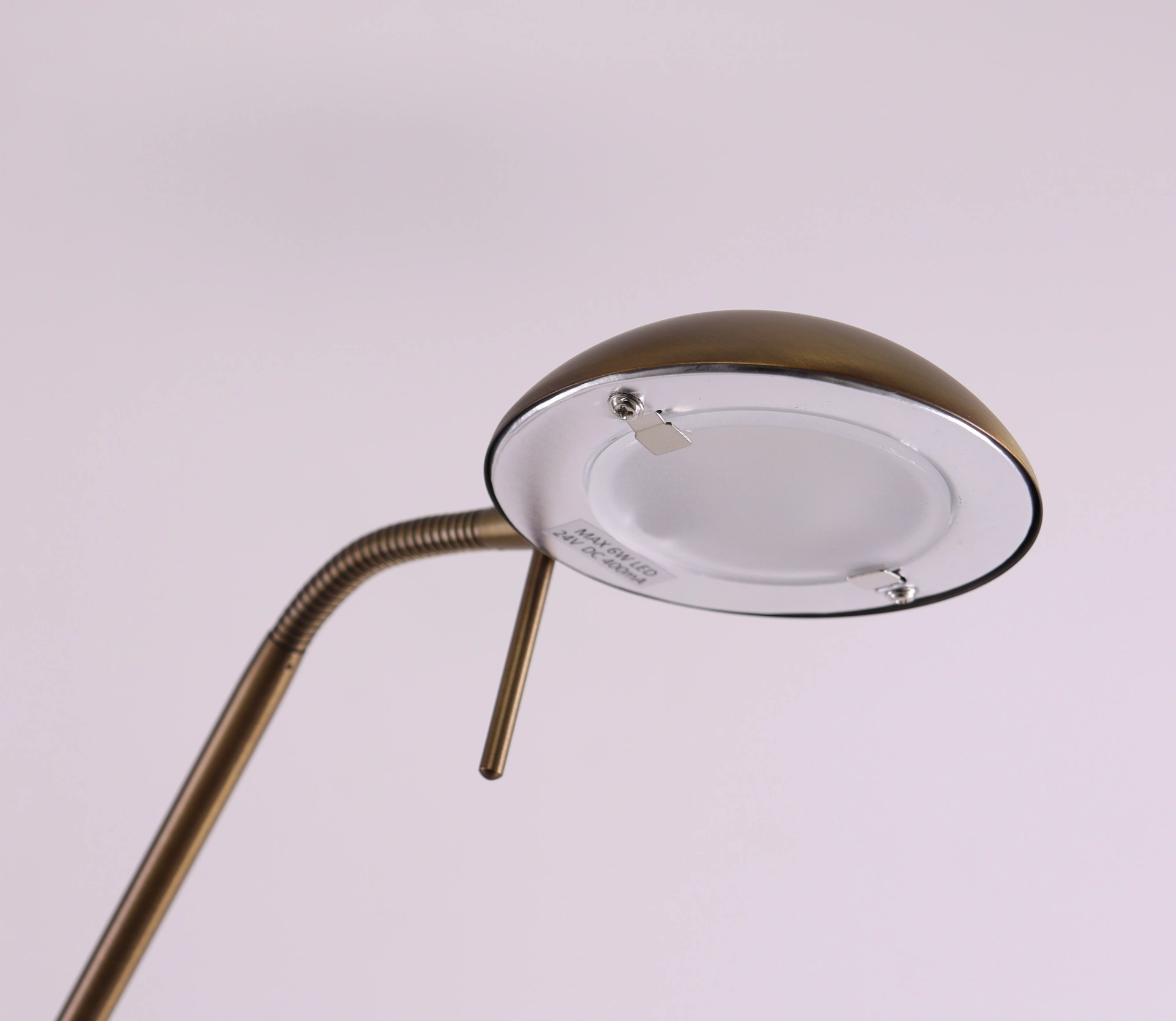 Vloerlamp/Uplighter brons met verstelbare leesarm 46117