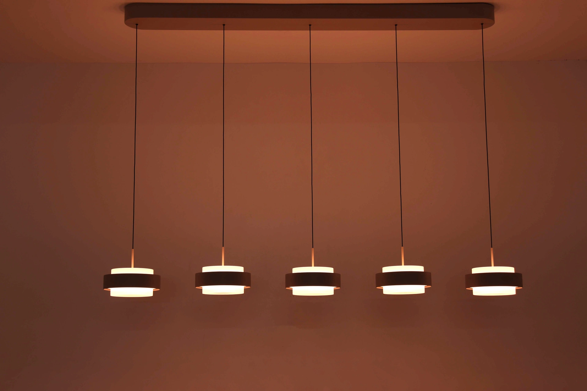 hanglamp 5lichts creme - lengte 140cm - Comfortlift functie 46229